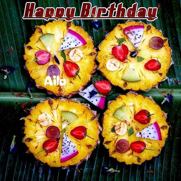Happy Birthday Aila Cake Image