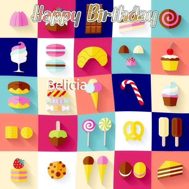 Happy Birthday Belicia Cake Image