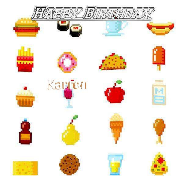Happy Birthday Karren Cake Image