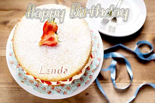 Happy Birthday Landa Cake Image