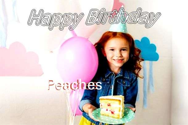Happy Birthday Peaches Cake Image