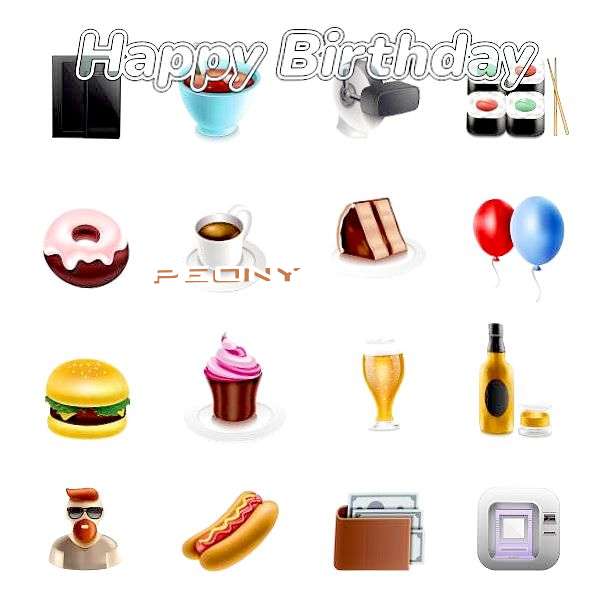 Happy Birthday Peony Cake Image